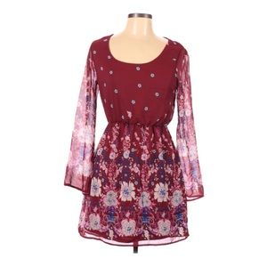 Charlotte Russe Red Floral Print Casual Mini Dress